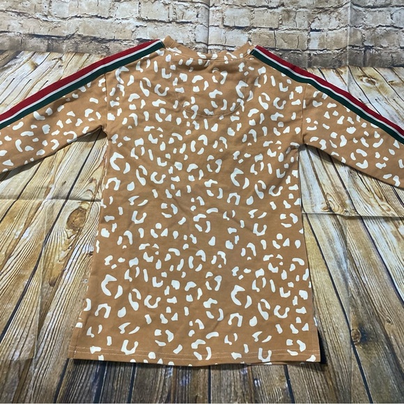 NWT Marleylilly Tan Leopard Print Long Sleeve Dress - Picture 3 of 5